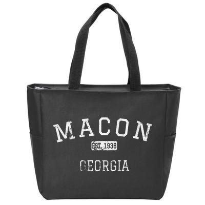 Macon Georgia GA Vintage Athletic Sports Zip Tote Bag