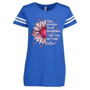 Mom Grandma Great Grandma I Just Keep Getting Better Mother Enza Ladies Jersey Football T-Shirt