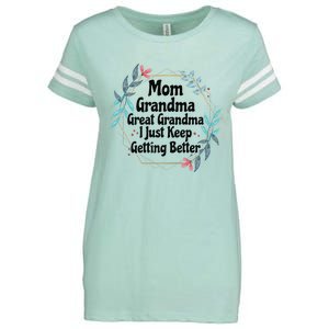 Mom Grandma Great Grandma I Just Keep Getting Better Enza Ladies Jersey Football T-Shirt