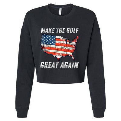 Make Gulf Great Again Trump Gulf Of Usa America Trump Cropped Pullover Crew