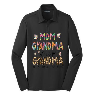 Mom Grandma Great Grandma I Just Keep Getting Better Flower Gift Silk Touch Performance Long Sleeve Polo