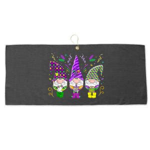 Mardi Gras Gnomes Funny Jester Hat Gnomes Lover Gift Large Microfiber Waffle Golf Towel