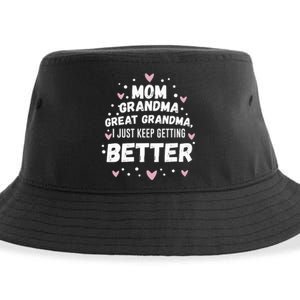 Mom Grandma Great Grandma, I Just Keep Getting Better Sustainable Bucket Hat