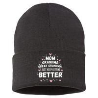 Mom Grandma Great Grandma, I Just Keep Getting Better Sustainable Knit Beanie