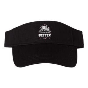 Mom Grandma Great Grandma, I Just Keep Getting Better Valucap Bio-Washed Visor