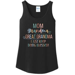 Mom Grandma Great Grandma I Just Keep Being Blessed Ladies Essential Tank