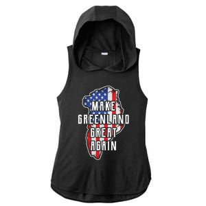 Make Greenland Great Again 51st State Usa Flag Retro Meaningful Gift Ladies PosiCharge Tri-Blend Wicking Draft Hoodie Tank