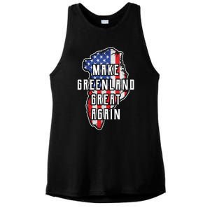 Make Greenland Great Again 51st State Usa Flag Retro Meaningful Gift Ladies PosiCharge Tri-Blend Wicking Tank