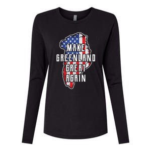 Make Greenland Great Again 51st State Usa Flag Retro Meaningful Gift Womens Cotton Relaxed Long Sleeve T-Shirt