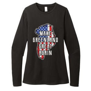 Make Greenland Great Again 51st State Usa Flag Retro Meaningful Gift Womens CVC Long Sleeve Shirt