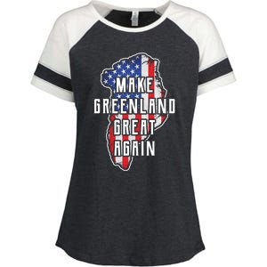 Make Greenland Great Again 51st State Usa Flag Retro Meaningful Gift Enza Ladies Jersey Colorblock Tee