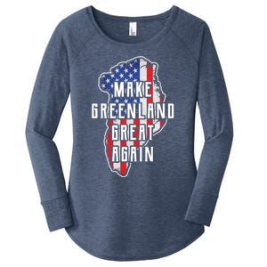 Make Greenland Great Again 51st State Usa Flag Retro Meaningful Gift Women's Perfect Tri Tunic Long Sleeve Shirt