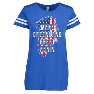 Make Greenland Great Again 51st State Usa Flag Retro Meaningful Gift Enza Ladies Jersey Football T-Shirt