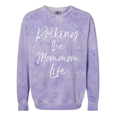 Music Grandma Gift From Grandkids Rocking The Mommom Life Colorblast Crewneck Sweatshirt