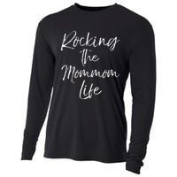 Music Grandma Gift From Grandkids Rocking The Mommom Life Cooling Performance Long Sleeve Crew