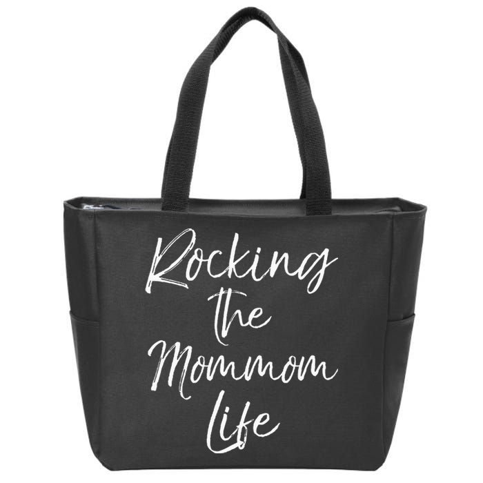 Music Grandma Gift From Grandkids Rocking The Mommom Life Zip Tote Bag