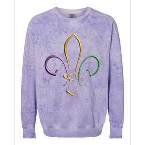 Mardi Gras Gold Purple Green Fleur De Lis Gift Colorblast Crewneck Sweatshirt