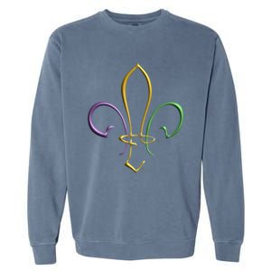 Mardi Gras Gold Purple Green Fleur De Lis Gift Garment-Dyed Sweatshirt