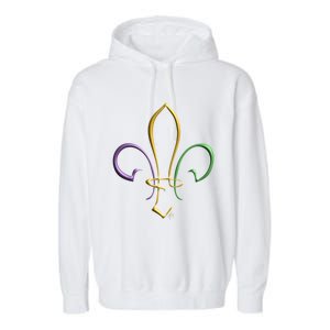 Mardi Gras Gold Purple Green Fleur De Lis Gift Garment-Dyed Fleece Hoodie