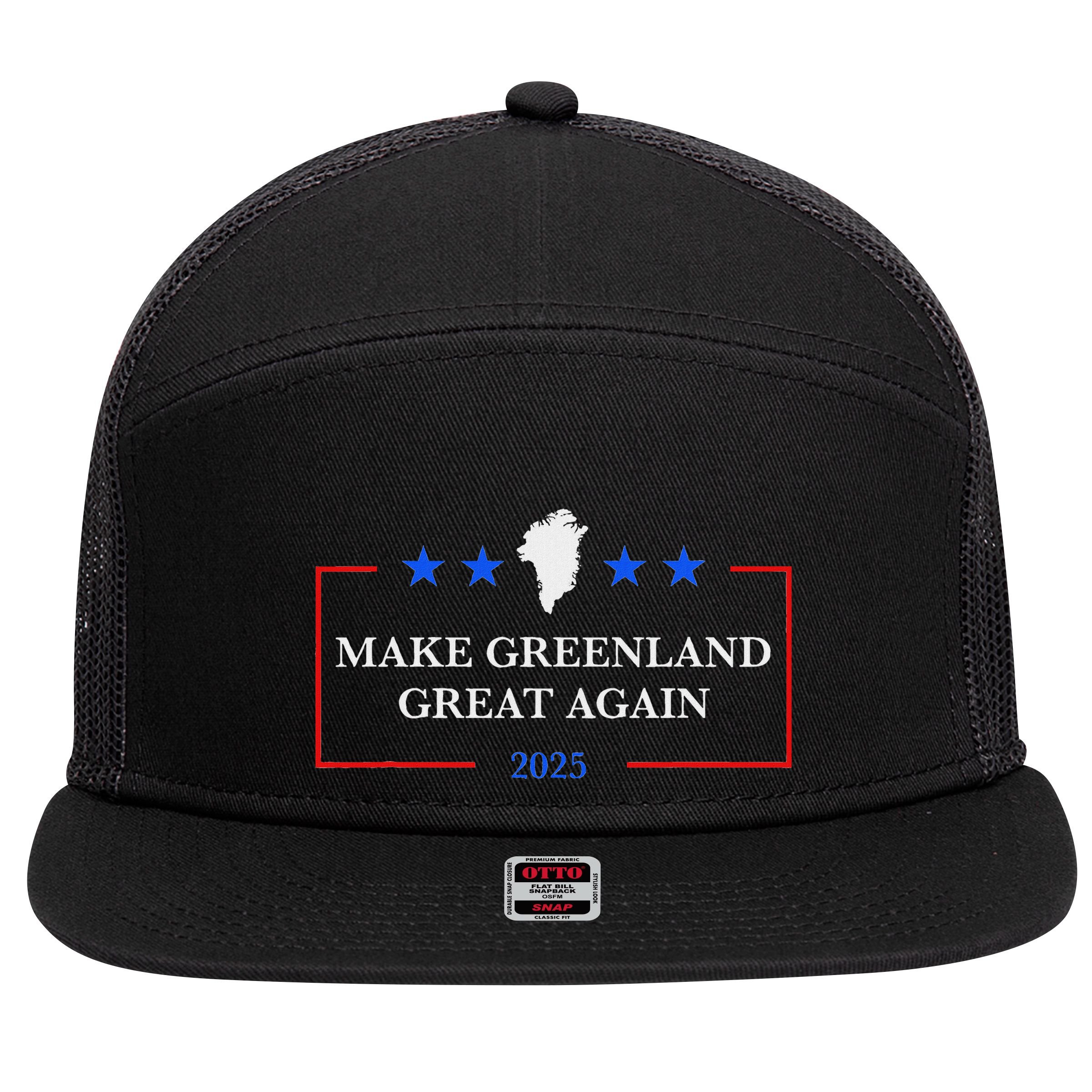 Make Greenland Great Again Act Usa 51st 7 Panel Mesh Trucker Snapback Hat
