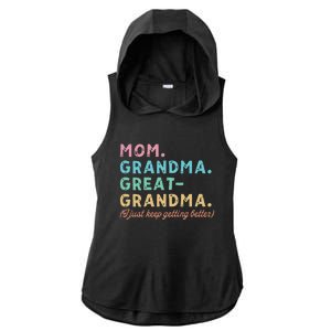 Mom Grandma Greatgrandma Ladies PosiCharge Tri-Blend Wicking Draft Hoodie Tank