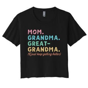 Mom Grandma Greatgrandma Women's Crop Top Tee