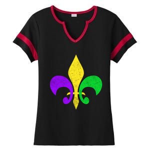 Mardi Gras Gift Fleur De Lis Mardi Gras Cool Gift Ladies Halftime Notch Neck Tee