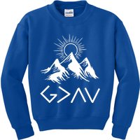 Mountain God Greater Than Highs Lows Religion Christian Gift Kids Sweatshirt