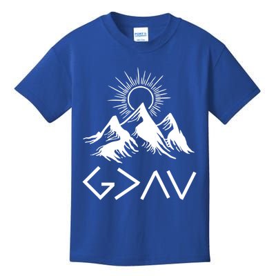 Mountain God Greater Than Highs Lows Religion Christian Gift Kids T-Shirt