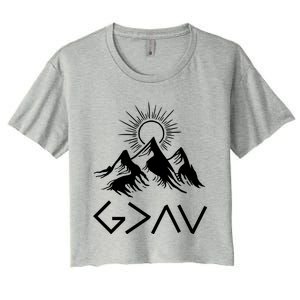 Mountain God Greater Than Highs Lows Religion Christian Gift Women's Crop Top Tee