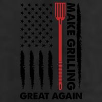 Make Grilling Great Again Funny Bbq Pitmaster American Flag Gift 7 Panel Mesh Trucker Snapback Hat