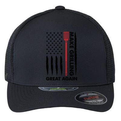 Make Grilling Great Again Funny Bbq Pitmaster American Flag Gift Flexfit Unipanel Trucker Cap