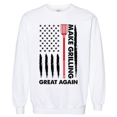 Make Grilling Great Again Funny Bbq Pitmaster American Flag Gift Garment-Dyed Sweatshirt