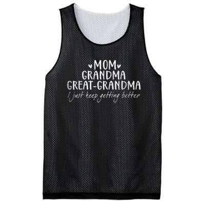 Mom Grandma Great Grandma I Just Keep Getting Better, Mother Mesh Reversible Basketball Jersey Tank