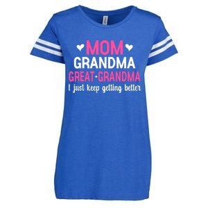 Mom Grandma Great Grandma I Just Keep Getting Better Mother Enza Ladies Jersey Football T-Shirt