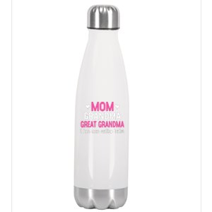 Mom Grandma Great Grandma I Just Keep Getting Better Mother Stainless Steel Insulated Water Bottle