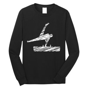 Motif Gymnastics Gymnast Gymnastics Fan Long Sleeve Shirt