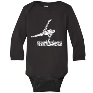 Motif Gymnastics Gymnast Gymnastics Fan Baby Long Sleeve Bodysuit