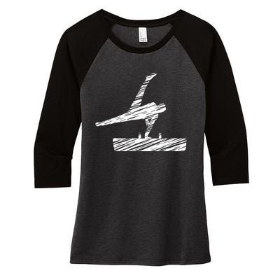 Motif Gymnastics Gymnast Gymnastics Fan Women's Tri-Blend 3/4-Sleeve Raglan Shirt