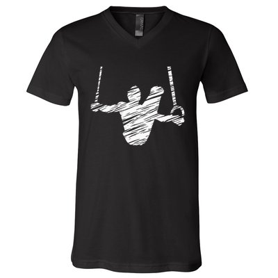 Motif Gymnastics Gymnast Gymnastics Fan V-Neck T-Shirt