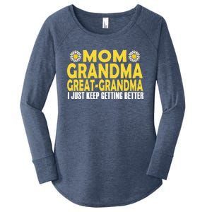 Mom Grandma Great Grandma I Just Keep Getting Better Gift Women's Perfect Tri Tunic Long Sleeve Shirt