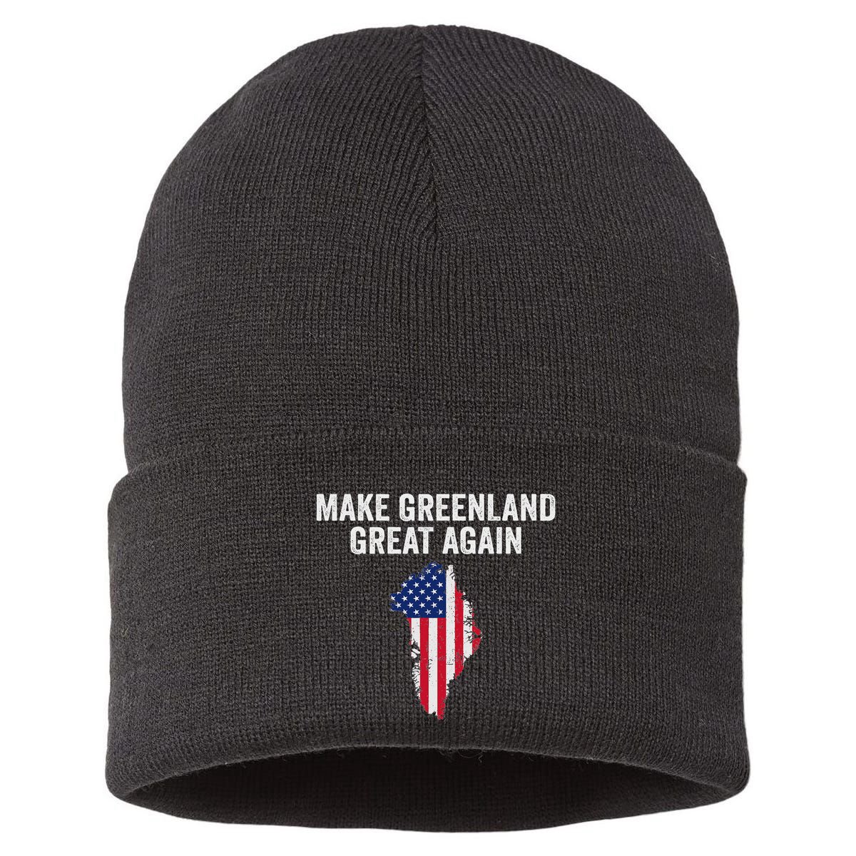 Make Greenland Great Again Trump Meme Sustainable Knit Beanie