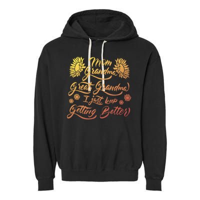 Mom Grandma Great Mom Funny Gift Garment-Dyed Fleece Hoodie