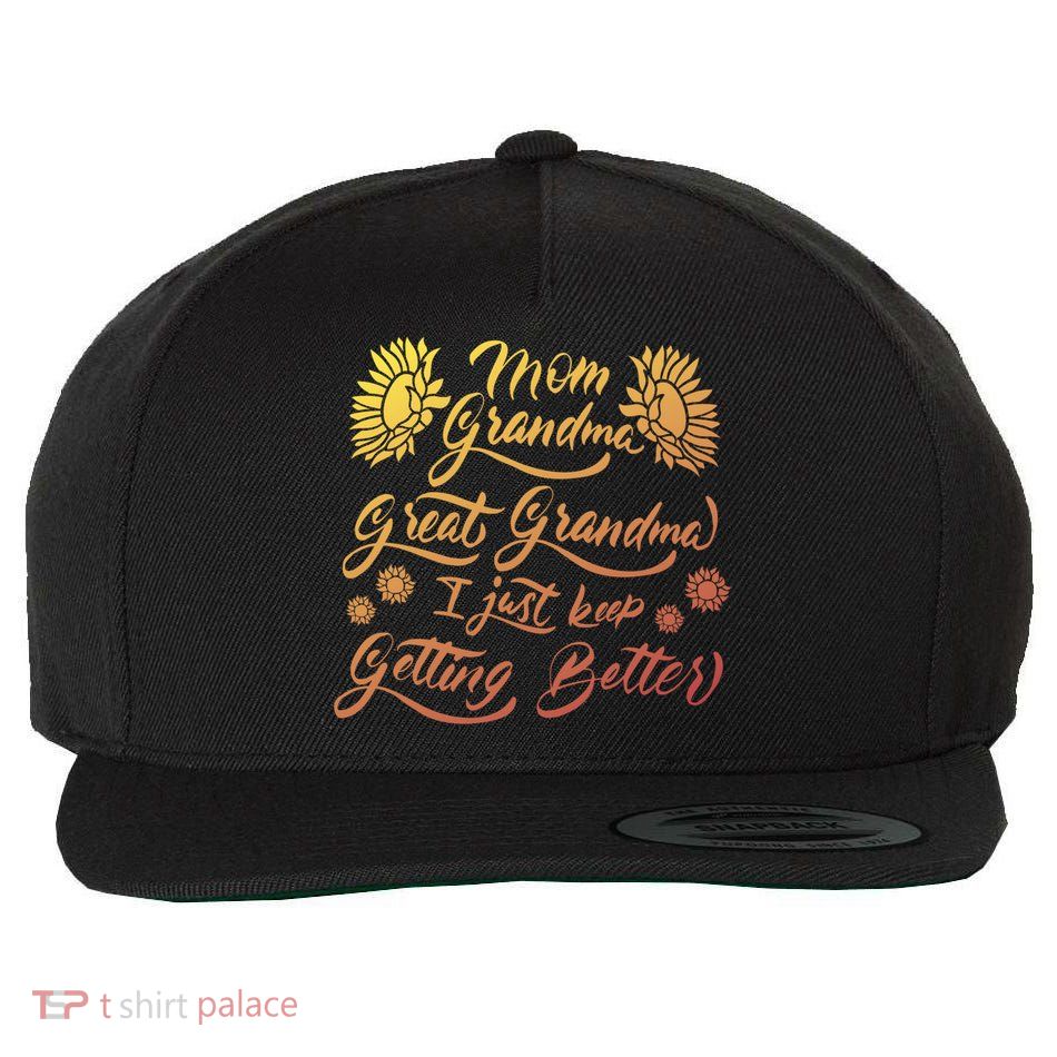 Mom Grandma Great Mom Funny Gift Wool Snapback Cap