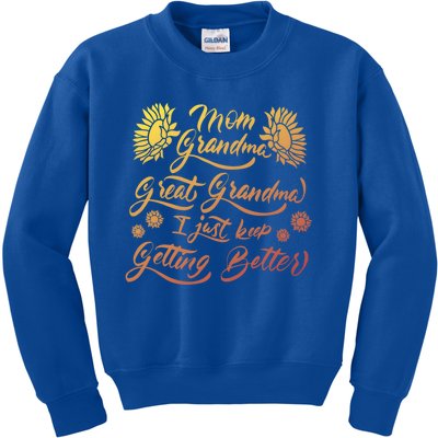 Mom Grandma Great Mom Funny Gift Kids Sweatshirt