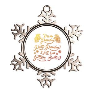 Mom Grandma Great Mom Funny Gift Metallic Star Ornament