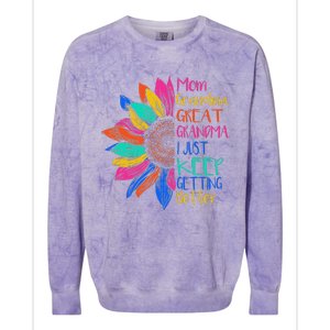 Mom Grandma Great Grandma I Just Keep Getting Better Colorblast Crewneck Sweatshirt