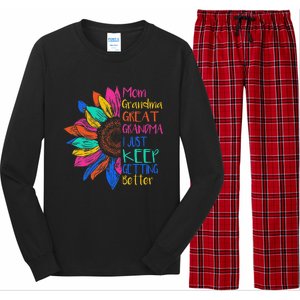 Mom Grandma Great Grandma I Just Keep Getting Better Long Sleeve Pajama Set