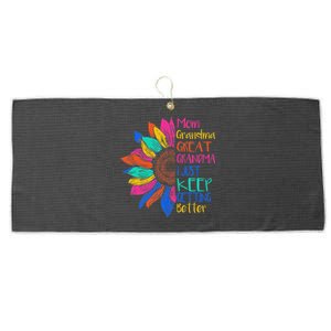 Mom Grandma Great Grandma I Just Keep Getting Better Large Microfiber Waffle Golf Towel