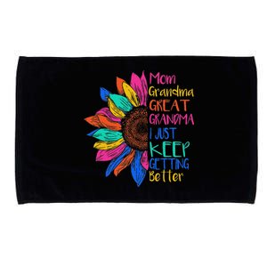 Mom Grandma Great Grandma I Just Keep Getting Better Microfiber Hand Towel